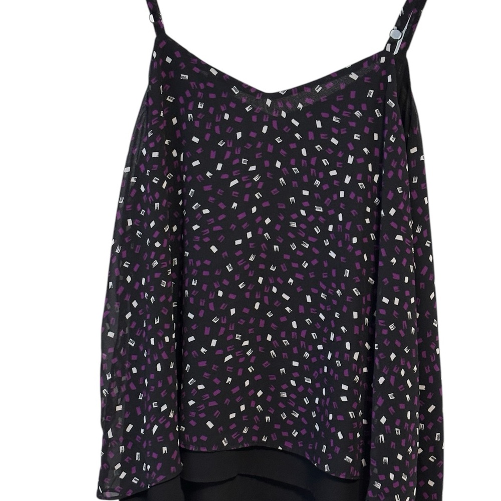 Torrid 00 Black and Purple Patterned Camisole Top
